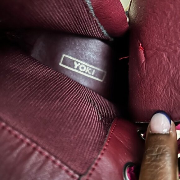 YOKI Kaylan cranberry velvety heeled boots, size 8.5 - Picture 5 of 9